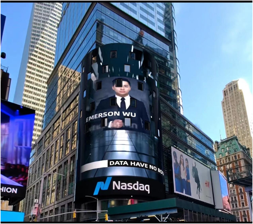 數聯易通国际数据交易投资顾问平台登上美国纽约纳斯达克广告版宣发