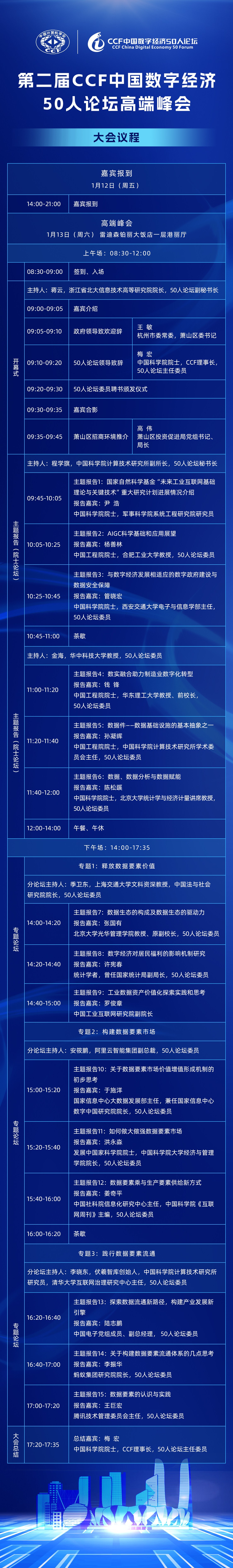 AG旗舰厅参会指南！第二届CCF中国数字经济50人论坛高端峰会最全攻略(图1)